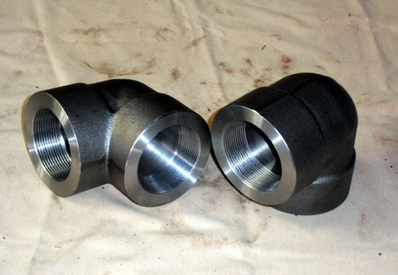 ارتفاع ضغط تركيب مزورة ASME B16.11 ASTM A105 غطاء الكوع المحملة 3000LB 2000LB
