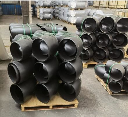 ASME B16.9 وصلات مواسير ملحومة بعقب SCH10 SCH20 STD SCH40 SCH80 كوع فولاذي أسود